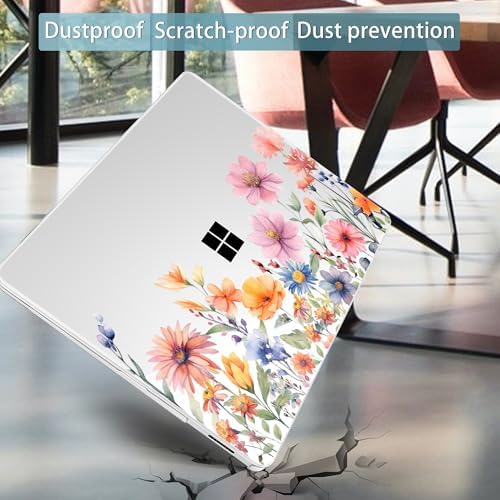 Mektron Case for 13.8" Microsoft Surface Laptop 8/7 (2026/2024) Surface Laptop 13.8 Inch Cover Fits Model 2036, Keyboard Cover +Screen Protector +Dust Plugs, Floral P165 - Image 5