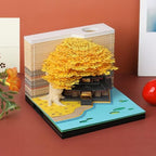 3D Memo Pad 260 Sheets Tree House Notepad with Light Kawaii Sticky Note Pad 3D Paper Carving Art Craftwork Desk Decoration Pen Holder DIY High-Grade Creative Gift,Yellow - Image 2