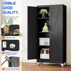 GAIOUS 61" Tall Metal Storage Cabinet with Lock and Wheels, File Cabinet - Image 4