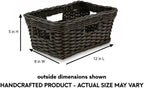The Basket Lady Rectangular Low Wicker Storage Basket, S, Walnut Brown - Image 3