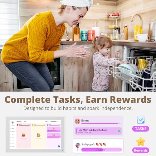 Dragon Touch 21.5" Digital Calendar Chore Chart – 1080P Full HD Interactive Touchscreen, Smart Family Planner, Hearth Display Digital Wall Calendar & Desk Mountable for Seamless Scheduling - Image 4