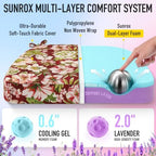 SUNROX Cooling Gel Memory Foam Chair Cushions, 2.6" Thick U-Shaped Dual-Layer Comfort Dining Chair Pads, Non Slip Seat Cushion with Ties for Indoor Kitchen Office 17"x16" Set of 4, Red Magnolia - Image 2