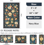 DUKINO 5x8 Area Rug for Bedroom, Floral Washable Rug Non Slip, Navy Blue - Image 2