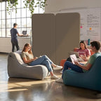 DECOLAB Standing Room Partition, Portable Wall Panel, 29"x65", Taupe - Image 2