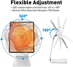 AboveTEK Elegant Tablet Stand, Aluminum iPad Stand Holder, Desktop Kiosk POS Stands for 7-15.6 inch iPad/Portable Monitor, Tablet Mount for Showcase Office Reception Countertop - Image 3