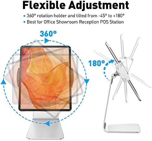 AboveTEK Elegant Tablet Stand, Aluminum iPad Stand Holder, Desktop Kiosk POS Stands for 7-15.6 inch iPad/Portable Monitor, Tablet Mount for Showcase Office Reception Countertop - Image 3
