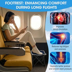 Ripeng 2 Pcs Portable Airplane Travel Foot Rest, Folding Camping Stool, Under Desk Foot Rest at Work for Long Flight, Home and Office Outdoor Hiking Fishing with Carry Bag (Blue) - Image 4