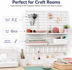 PSLER 22"×22" White Pegboard Kit with 17 Accessories, Garage Office Storage - Image 4