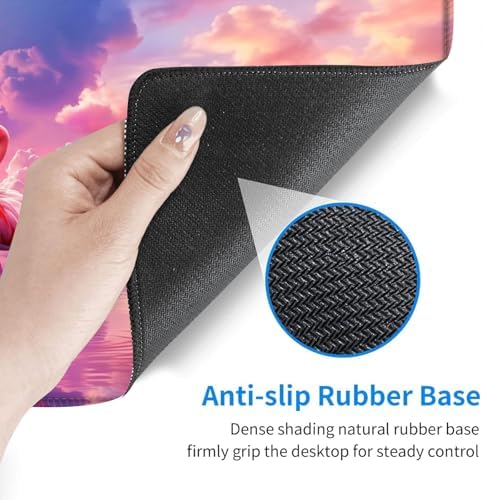 Desk Mat, Mouse Pad with Wrist Rest, 4-in-1 Large Mouse Pads for Desk, Ergonomic Mouse Pad and Keyboard Wrist Rest Gaming Keyboard Mat for Office,Flamingo Love - Image 3