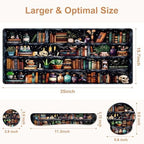 Forest Library Books Mouse Pad, XXL Large Desk Mat Extended Nature Aesthetic Deskpad, 4 PCS Non-Slip Rubber Base Computer Mouse Pads for Work, Game, Office, Home Decor Gift I Magic Plants Bottles - Image 3