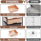SYKIARIOL Rolling Cart with Drawers, 5 Drawers Utility Cart, Dark Brown - Image 5