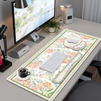 Desk Mat, 4in1 Large Mouse Pad with Wrist Rest, Cute Desk Mat, Anti-Slip XXL Computer Ergonomic Mousepad with Wrist Support for Keyboard and Mouse, Nice Yellow Flowers - Image 2