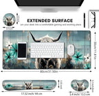 Large Gaming Mouse Pad+ Keyboard Wrist Rest Set, Ergonomics Memory Foam Mouse Mat Wrist Rest Support for Home Office, Waterproof Extended Mousepad 31.5x11.8in, Highland Cow Desk Pad - Image 6
