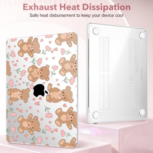 May Chen for M5 MacBook Air 13.6 Inch Case 2026 2025 2024-2022 Release M5 A3449 M4 A3240 M3 A3113 M2 A2681, Plastic Hard Shell Case for MacBook Air 13.6" with Retina Display, Cute Teddy Bear - Image 5
