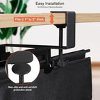 MAXECHO Under Desk Cable Management Tray 48" - Clamp on Wire and Cable Organizer for Storage and to Hide Cords - Ideal for Home Office - Premium Black Fabric Design - Image 3