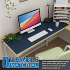 K KNODEL Extra Large Desk Mat, Leather Mouse Pad (47.2"x17", Dark Blue) - Image 3