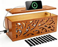 Wood Cable Management Box, Cord Organizer & Decorative Power Strip Cover by Unknown