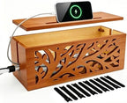 Wood Cable Management Box, Cord Organizer & Decorative Power Strip Cover by Unknown