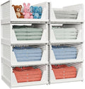 caktraie 8 Pack Stackable Closet Storage Basket - Stackable Storage Bins by shoeboxesanddeskorganizers