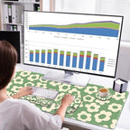 Large Mouse Pad with Wrist Support 4in1 Set, XXL Game Mousepad +Keyboard Wrist Rest+Mouse Wrist Rest+Coaster Ergonomic Design Gaming Mat for Home Office Table Computer I Vintage Groovy Flowers - Image 6