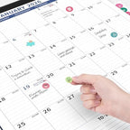 Ospelelf 2026 Large Wall Calendar with Plastic Cover, 22 x 17 Monthly Desk Calendar, 18 Month Family Office Calendar 2026-2027, Use Jan 2026 - June 2027, Blue - Image 6