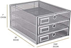 Annova Desk Organizer Wire Mesh 3 Tier Sliding Drawers Paper Sorter/Multifunctional/Premium Solid Construction for Letters, Documents, Mail, Files, Paper, Kids' Art Supplies (Silver) - Image 2