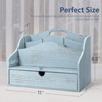 Rebee Vision Mail Organizer for Desk with 4-Slot Letter Home Decor, Blue - Image 2