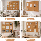 48" x 36" Large Felt Bulletin Board, Bold-Stripe 12-Pack Cork Boards | Fabric Bulletin Board with 60 Adhesive Tabs, 50 Pushpins, Felt Wall Tiles for Office Push Pin Board Felt Board, Creamy Coffee - Image 5