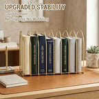MyGift Brass Metal Wire File Desk Organizer Binder Holder with 8 Wide Slots - Image 3