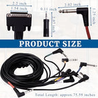 Cable Harness Snake Loom Replacement and Mono 1/4'' to 3.5 mm adapter Compatible with Alesis Nitro Mesh Electronic Drum Set Module Surge Command Forge Turbo Crimson DM7X RCA Connector Type Hi-Hat - Image 2