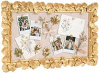 Wonderjune Linen Display Pinboard, Ginkgo Leaf, 30'' X 20'', Leaf Gold by Wonderjune