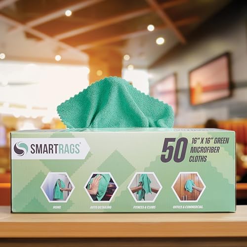 Arkwright Smart Rags Microfiber Cleaning Cloths Bulk, Case of 400, Lint Free 215 GSM Reusable Towels for Auto, Office and Household Cleaning, 16 x 16 in, Green - Image 4