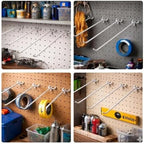 Pack of 200 Heavy Duty Pegboard Hooks – 10 Inches Metal Peg Board Shelving Hook – White Pegboard Display Hooks for Garage Storage & Retail Store Fixtures - Image 7