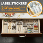 SpaceAid Bamboo Drawer Dividers with Inserts and Labels, Kitchen Adjustable Drawer Organizers, Expandable Organization for Home, Office, Dressers, 7 Dividers with 15 Inserts (17"-22" Gray) - Image 3
