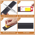 Spiareal 50 Pcs Shelf Label Holders Adhesive Price Tag Strips, Black - Image 4