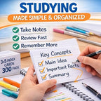 WritePads Index Cards Bulk, 2400 Flash Cards (24 Packs of 100), Wide Ruled Notecard, Blank Back Note Cards, Lined Flashcards for Studying School Home and Office, Made in USA (3x5) - Image 4