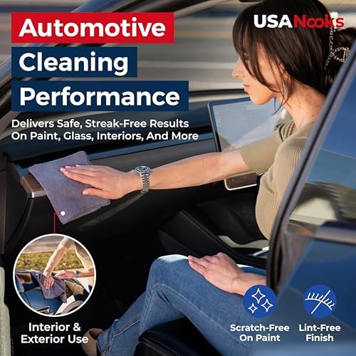 Microfiber Cleaning Cloth Grey - 100 Pcs (12.5"x12.5") - High Performance - 1200 Washes, Ultra Absorbent Microfiber Towel Weave Grime & Liquid for Streak-Free Mirror Shine - Car Washing Cloth - Image 5