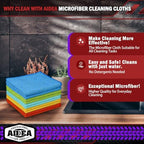 AIDEA Microfiber Cleaning Cloth 20PK, Microfiber Towels for Cars 12"×12" - Image 2