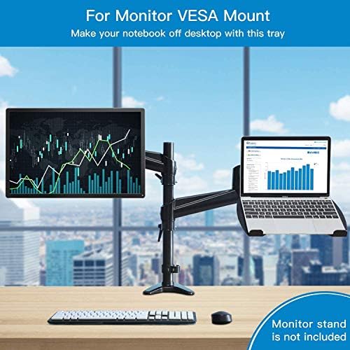 Laptop Tray Steel Notebook Holder for Monitor VESA Mount Stand Fits VESA 100x100 mm Mounting Holes with M4 Screws, 22lbs Capacity with Vented Cooling Platform - Image 5