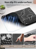 3-in-1 Ergonomic Keyboard Stand with Wrist Rest & Mouse Pad Set,Topographic - Image 6