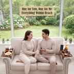 Nnewvante 2 Pack Couch Armrest Table, Acacia Wood Sofa Arm Clip On Tray - Image 2