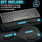 Yunsailing 12 Pcs Ergonomic Mouse Pad and Keyboard with Wrist Support Set Arm Rest Wrist Combo Gel Memory Foam Key Board Pad for Computer Laptop Gaming Office Typing Pain Relief - Image 6