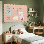 Scalloped Bulletin Board 48x36 inches, Decorative Felt Pin Board for Wall - Image 5