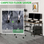 100pointONE Extra Large Office Chair Mat for Carpet, 45" x 53" Clear Desk Chair Mat for Low Pile Carpeted Floors- Easy Glide Plastic Floor Mat for Office Chair on Carpet - Image 3