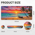 Arttown Keyboard Mouse Pad Set, 4 in 1 Desk Mat Set Ocean Beach Blue - Image 2