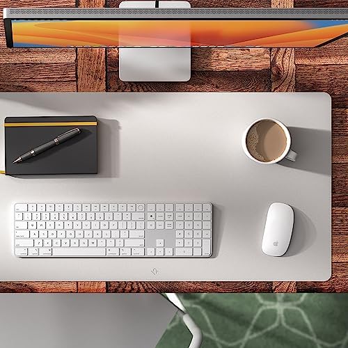 Twelve South Sustainable Leather Large Desk Pad - Desk Mat for Computer, Mouse Traction Surface, Desk Protector, Large Mouse Pad, Moisture and Heat Resistant, Non-Slip Desk Pad, Spill Resistant, Grey - Image 5