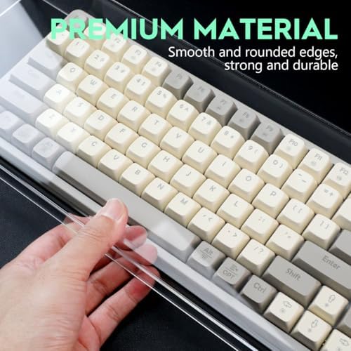 Acrylic Keyboard Cover, Clear Keyboard Dust Cover for Desktop Anti-Cat Protector Lid Waterproof Protective Case (18.5x5.9x1.8 Inches) - Image 6