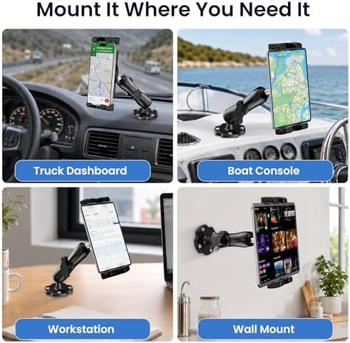 Keuvirya Heavy Duty Tablet Mount for Truck & Vehicle, Drill Base iPad Mount - Image 4