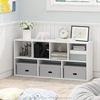 Furinno LUDER Book Shelf, 7-Cube Bookshelf, Bookcase with Open Shelves, 9.4 x 19.5 x 41.7, Easy Assembly, for Living Room, Bedroom, Home Office, White - Image 2