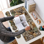 Large XXL Gaming Desk Mat 31.5"x 11.8", Ergonomic Keyboard Wrist Rest & Mouse Pad Wrist Rest + Coaster Set, Non-Slip Base, Memory Foam, Office and Home, Camouflage Giraffe - Image 7
